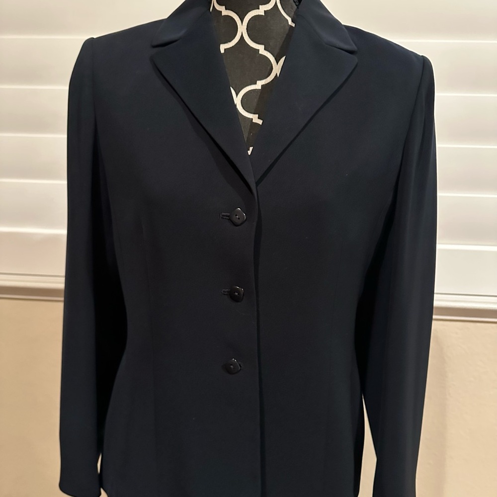 Kasper 2 piece suit, lined jacket and blazer, Navy Blue, sz 8P
